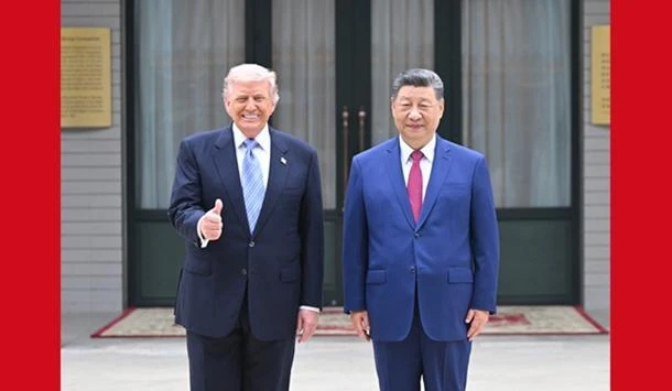习近平同美国总统特朗普在中南海小范围会晤